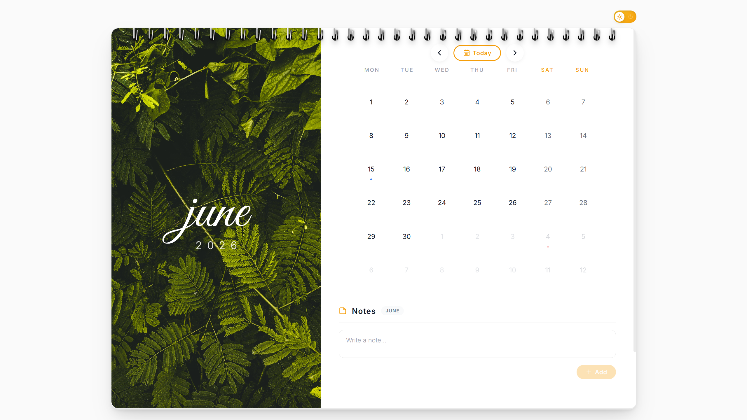 Interactive Wall Calendar